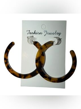 💥5/25💥 Fashion Jewelry Tortoiseshell Brown Hoop Earrings